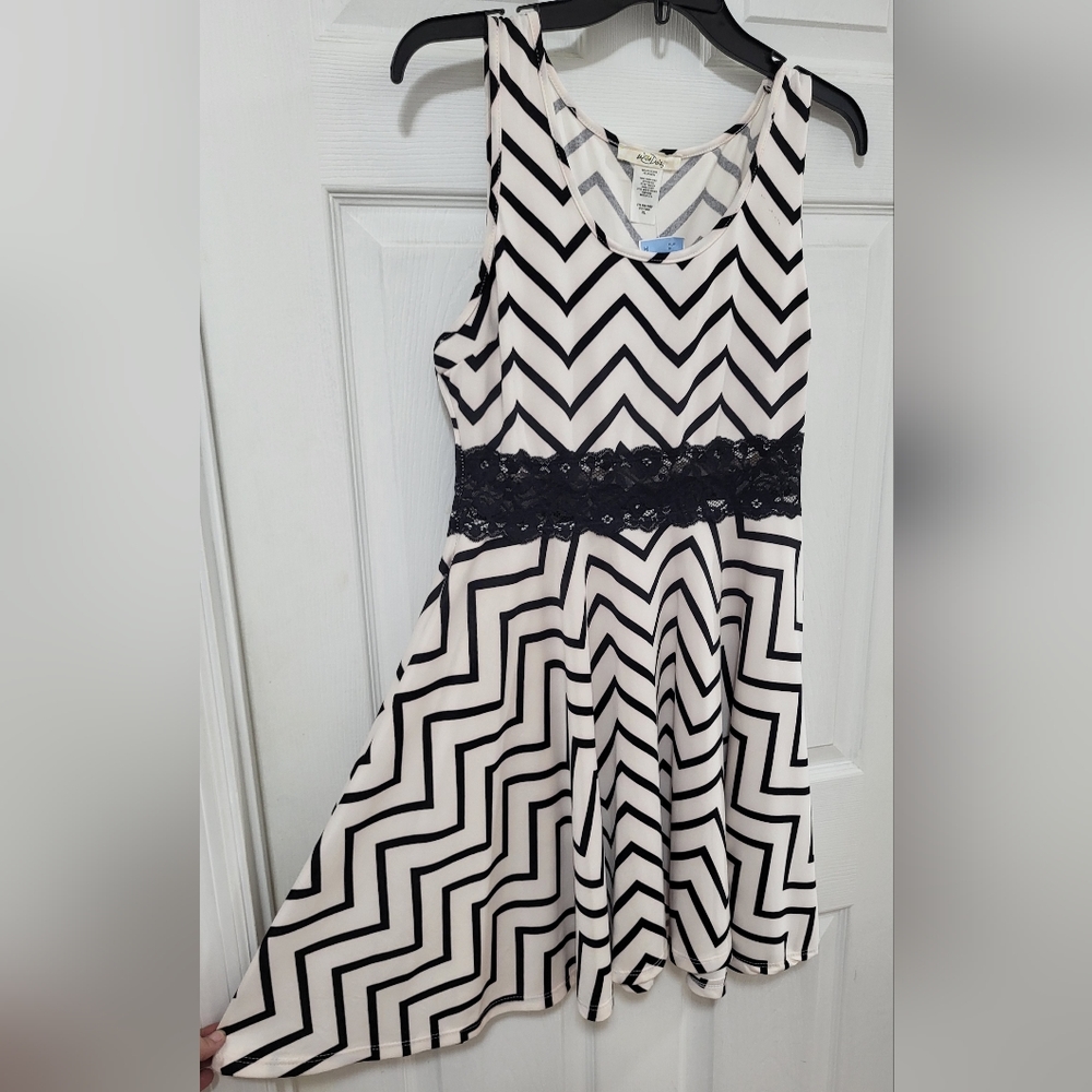 Wild Daisy,  XL, Black & White chevron dress